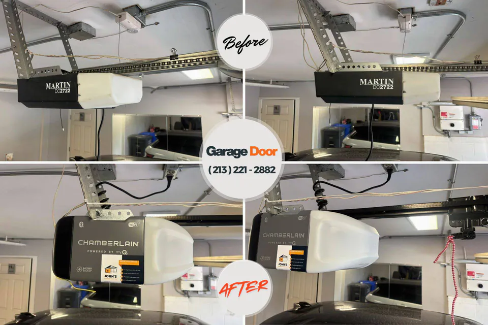 Before and after: garage door repair Valley Green, PA
